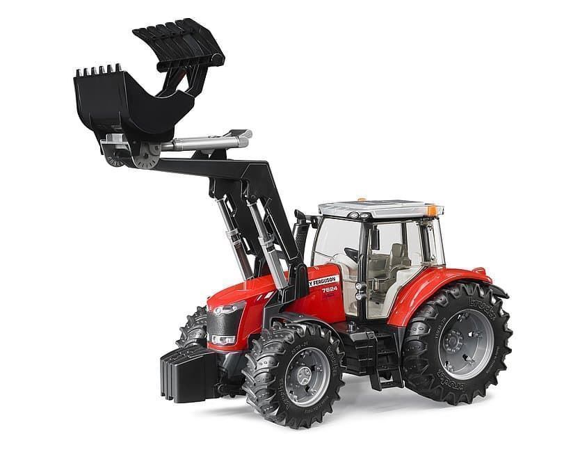 Tractor De Juguete MASSEY FERGUSON 7624 Con Pala - Escala 1:16 BRUDER 03047 - Imagen 4