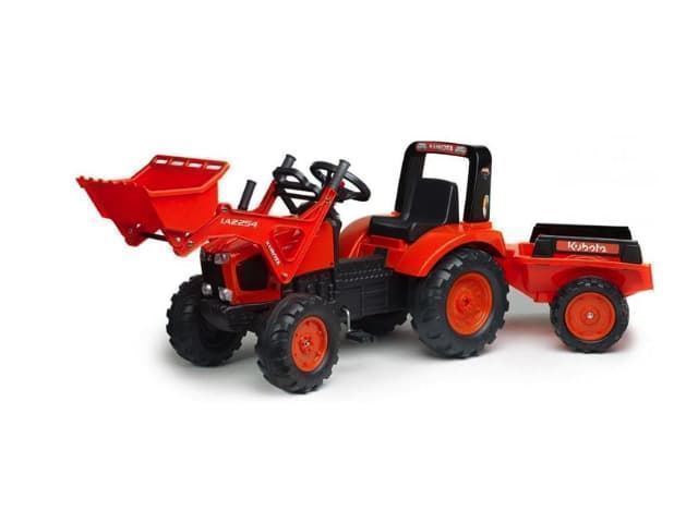 Tractor De Pedales KUBOTA M135GX Con Pala Y Remolque De Juguete FALK 2060AM - Imagen 1