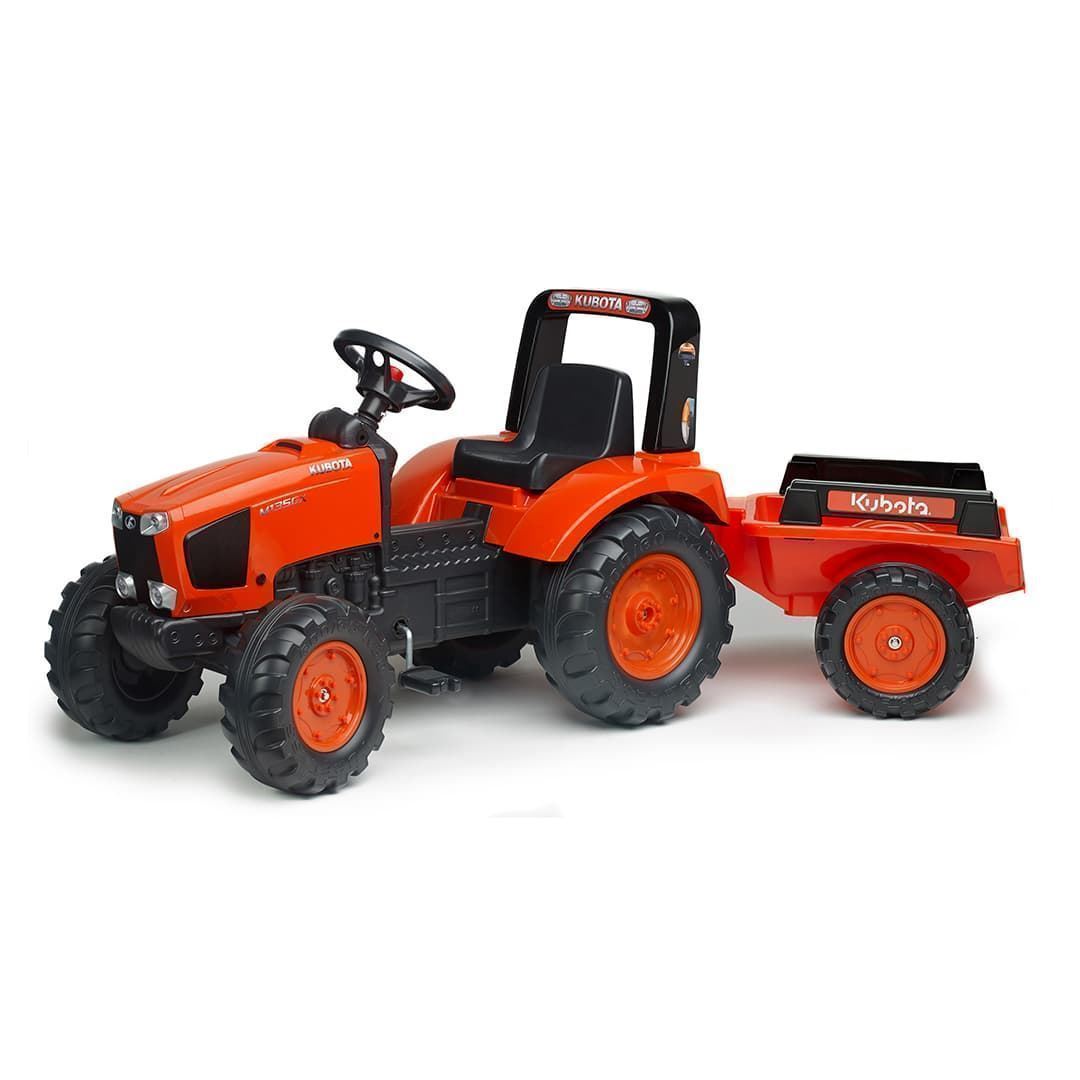 Tractor De Pedales KUBOTA M135GX Con Remolque De Juguete FALK 2060AB - Imagen 1