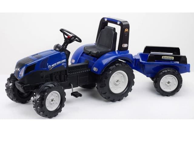 Tractor De Pedales NEW HOLLAND T8 Con Remolque De Juguete FALK 3090B - Imagen 1