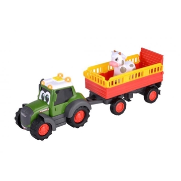 Tractor fendt con remolque y vaca de juguete 30cm - Imagen 1
