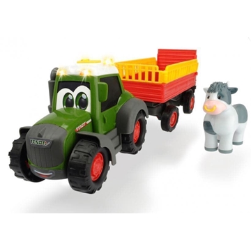 Tractor Fendt de Happy Series con remolque para ganado + vaca luces y sonido - Imagen 1