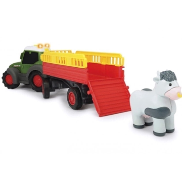 Tractor Fendt de Happy Series con remolque para ganado + vaca luces y sonido - Imagen 2