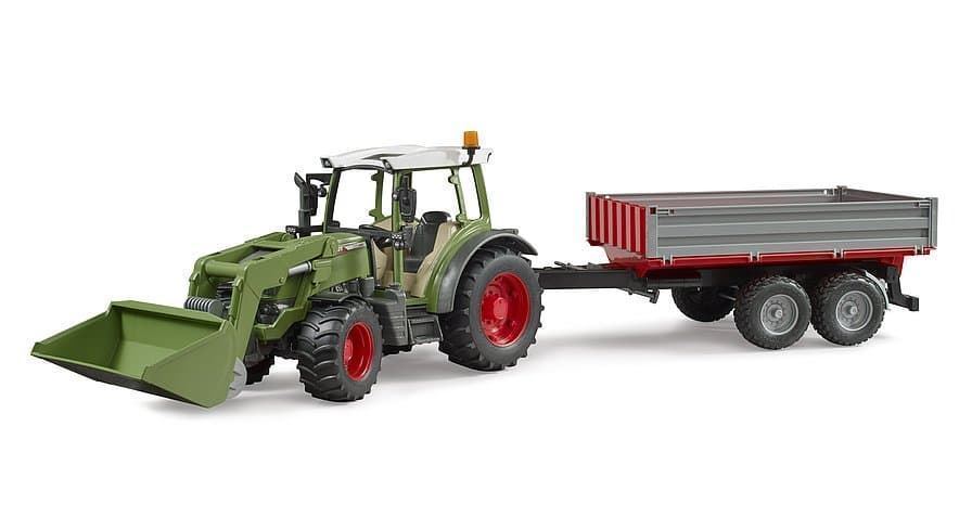 Tractor Fendt vario 211 de juguete con pala y remolque de BRUDER 02182 - Imagen 1