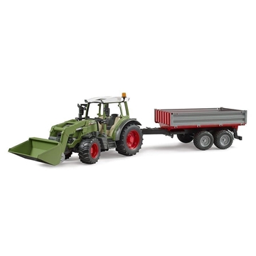 Tractor Fendt vario 211 de juguete con pala y remolque de BRUDER 02182 - Imagen 1