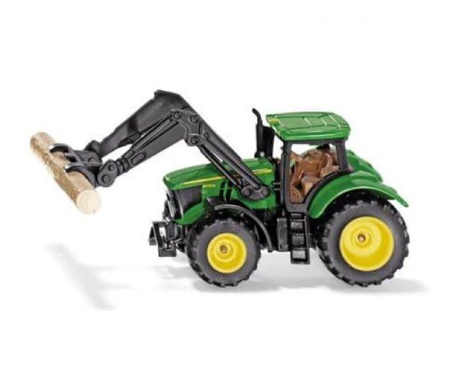 Tractor John Deere con pinza para troncos de juguete SIKU 1540 - Imagen 1