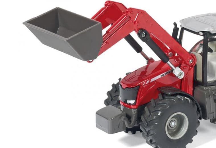 Tractor Massey Ferguson Con Cargador Frontal De Juguete Esc 1:50 SIKU 1985 - Imagen 3