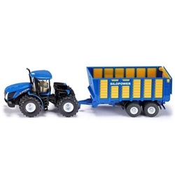 Tractor New Holland Con Remolque De Ensilaje De Juguete ESc 1:50 SIKU 1947 - Imagen 1