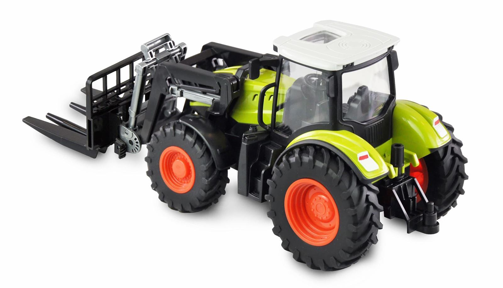 Tractor radiocontrol con remolque, rastrillo, horquilla, vaca y fardos de heno 1:24 RTR verde - Imagen 4