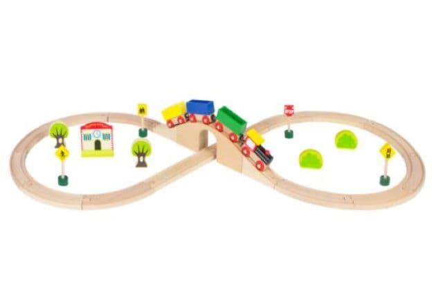 Tren de madera con vías 30 piezas - Imagen 1