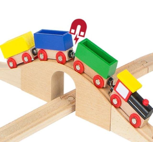 Tren de madera con vías 30 piezas - Imagen 2