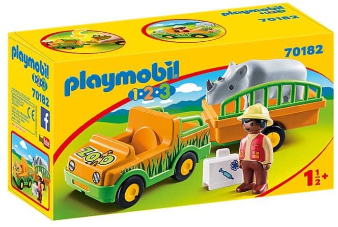 Vehículo Del Zoo Con Rinoceronte 123 Playmobil 70182 - Imagen 2