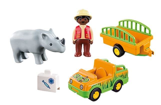 Vehículo Del Zoo Con Rinoceronte 123 Playmobil 70182 - Imagen 3